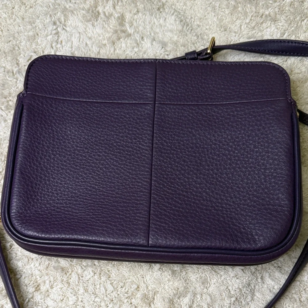 Tory Burch Dark Purple Crossbody Bag with Gold Accents - Picture 6 of 12